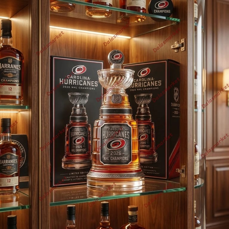 Carolina Hurricanes 2026 Champions Stanley Cup Final Whiskey Bottle 3
