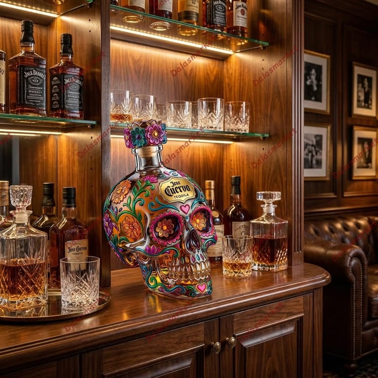 Day of the Dead Inspired 2026 Skull Tequila Bottle 2