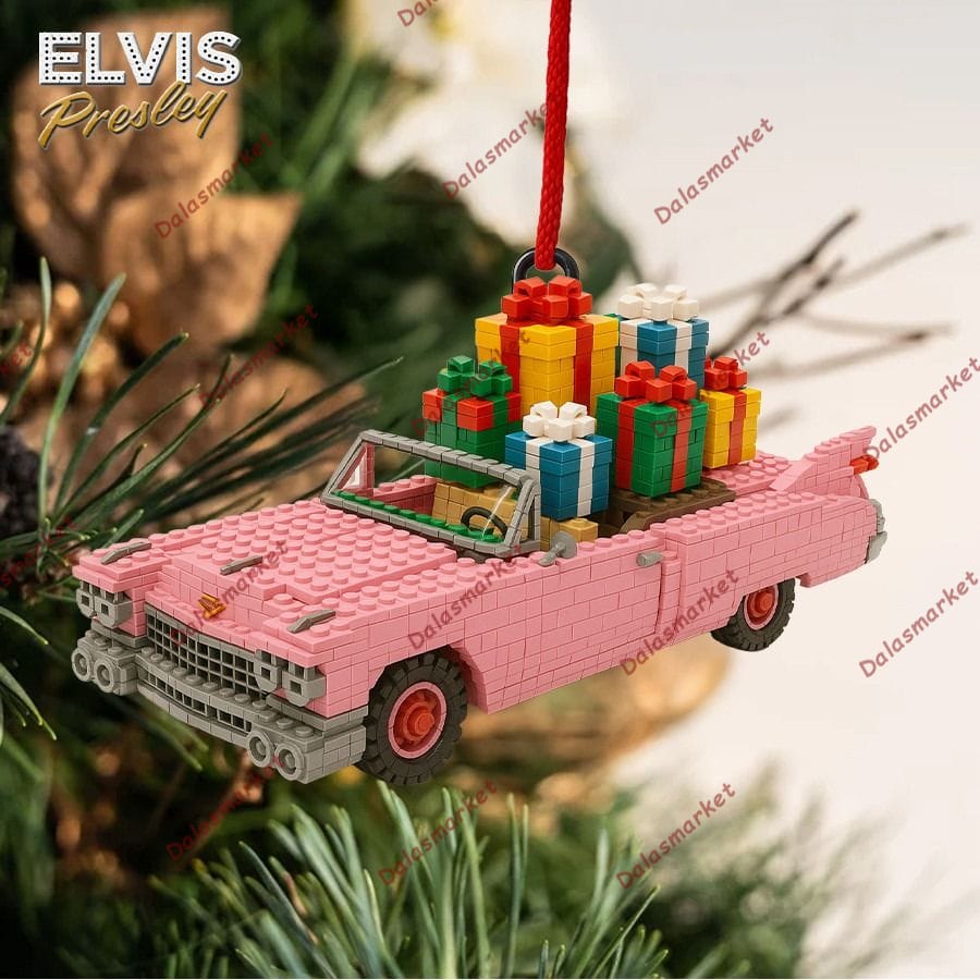 Elvis Presley Santa Jumpsuit Lego-Style Ornament Set 4