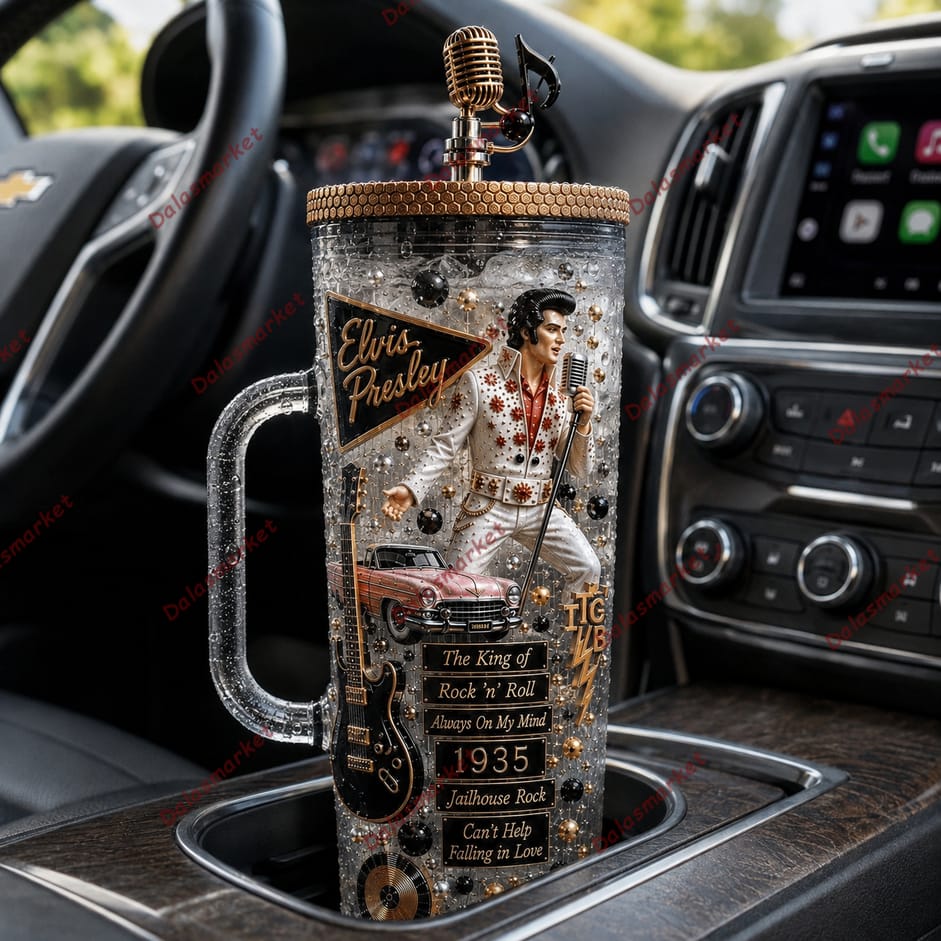 Elvis Presley The King Of Rock N Roll Tumbler