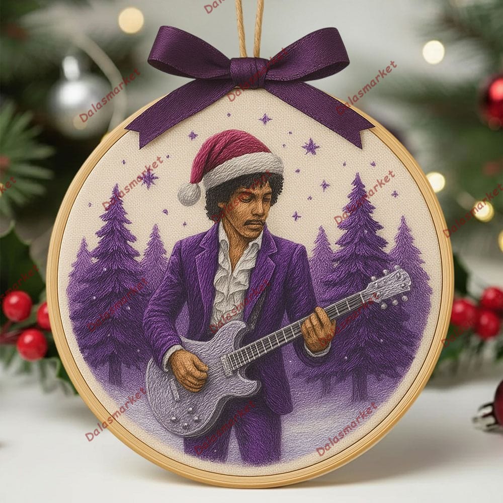 Prince Purple Rain Umbrella Motif Christmas Ornament 2