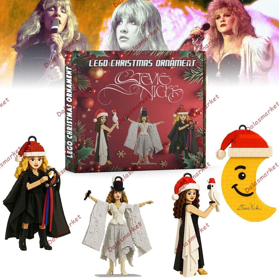 Stevie Nicks Moon Smile and Santa Hat Mini Figure Ornament Set 2