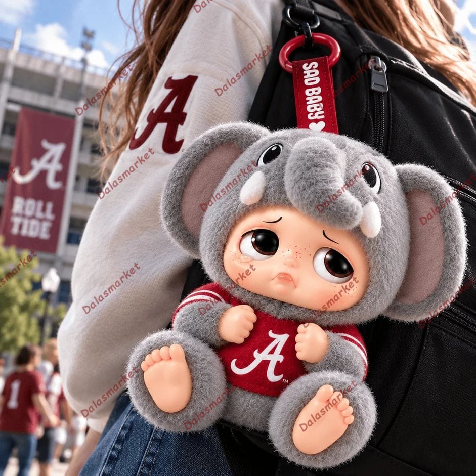 Alabama Crimson Tide x Sad Baby Plush Keychain 2