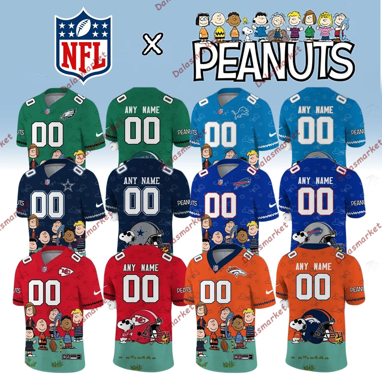 All Team NFL x Peanuts 2026 Custom Football Jersey 10