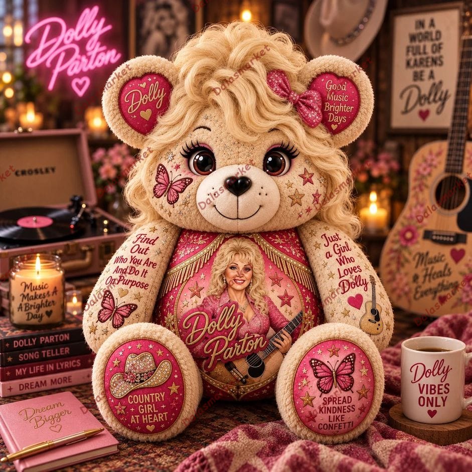 Dolly Parton Bear Custom Shaped Pillow 2