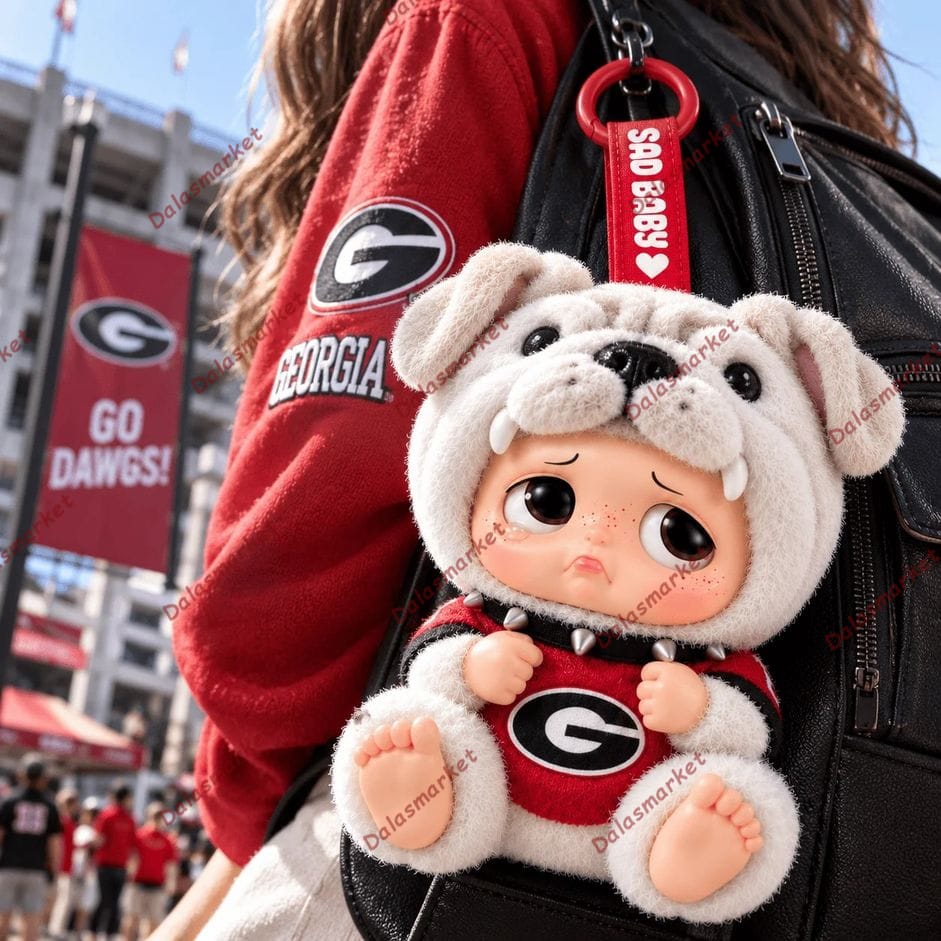 Georgia Bulldogs x Sad Baby Plush Keychain 2