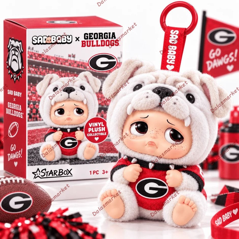 Georgia Bulldogs x Sad Baby Plush Keychain