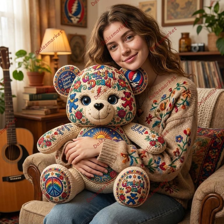 Grateful Dead Bear Custom Shaped Pillow 2
