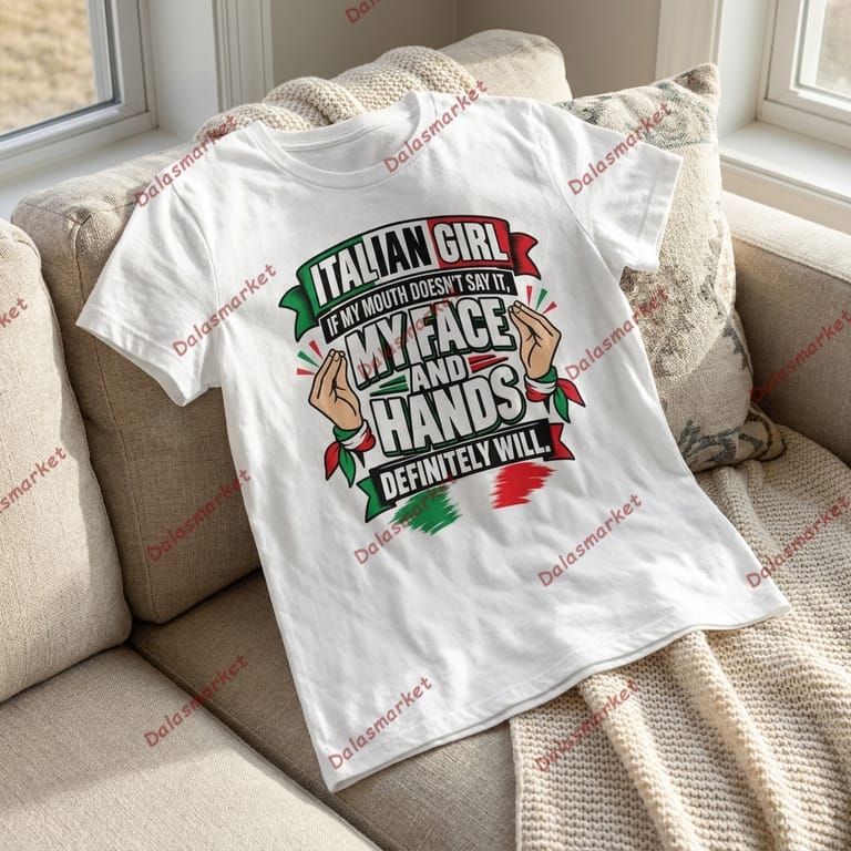 Italian Girl My Face And Hands Definitely Will Shirt 2
