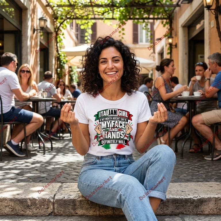 Italian Girl My Face And Hands Definitely Will Shirt