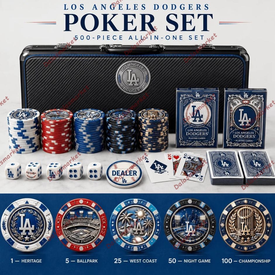 Los Angeles Dodgers Football Poker Set Collector Edition