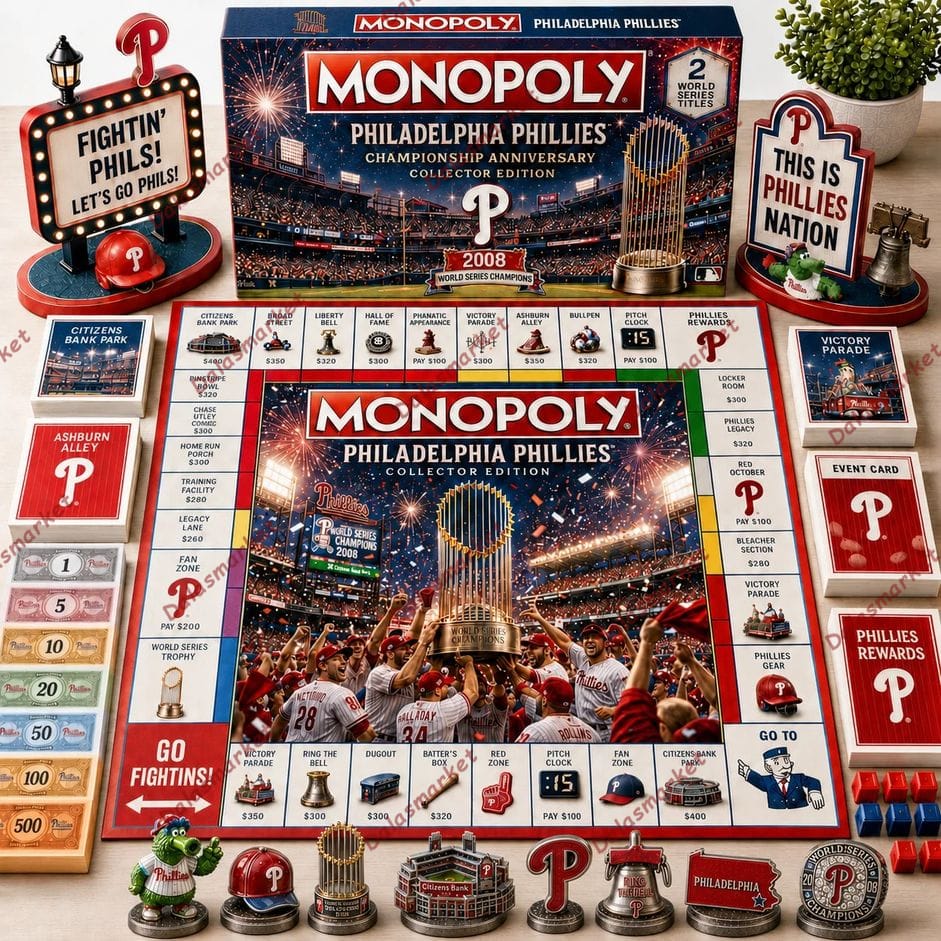 Monopoly Philadelphia Phillies Championship Anniversary Board Game