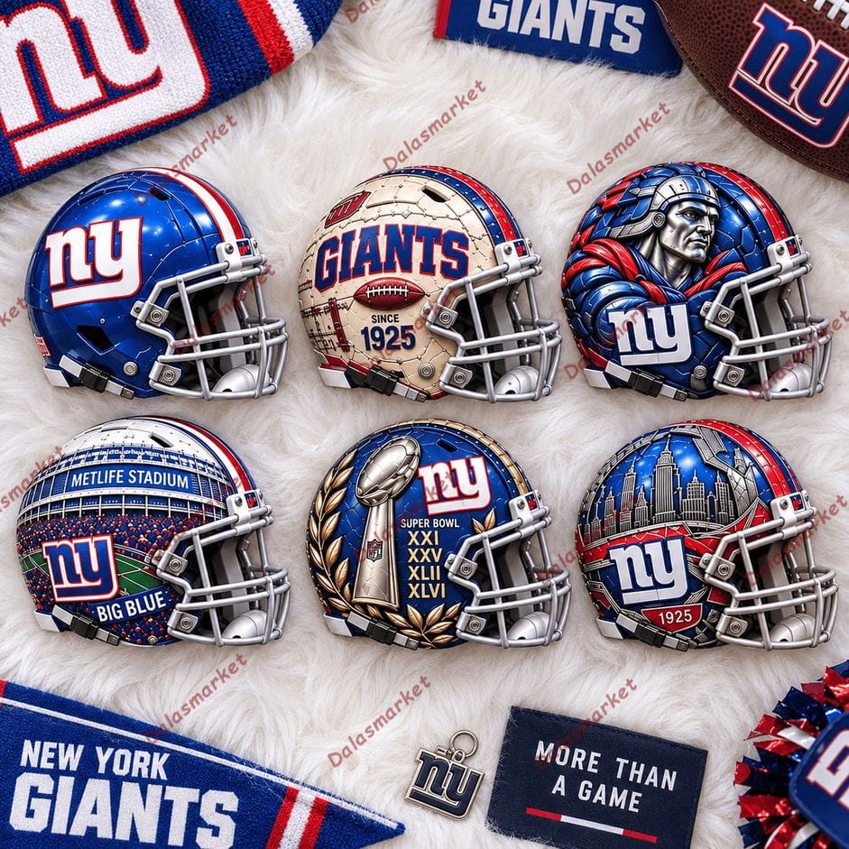 New York Giants Collectible Custom Mini Helmet Set 2