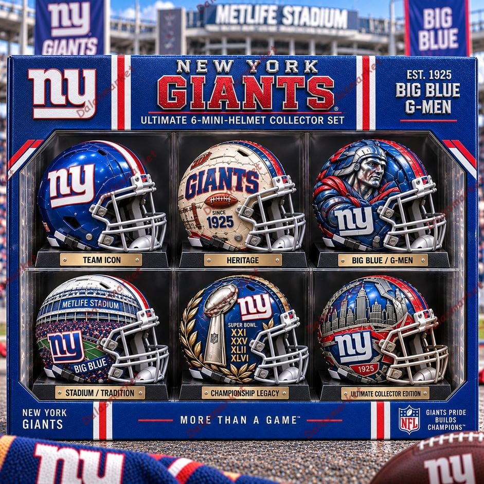 New York Giants Collectible Custom Mini Helmet Set