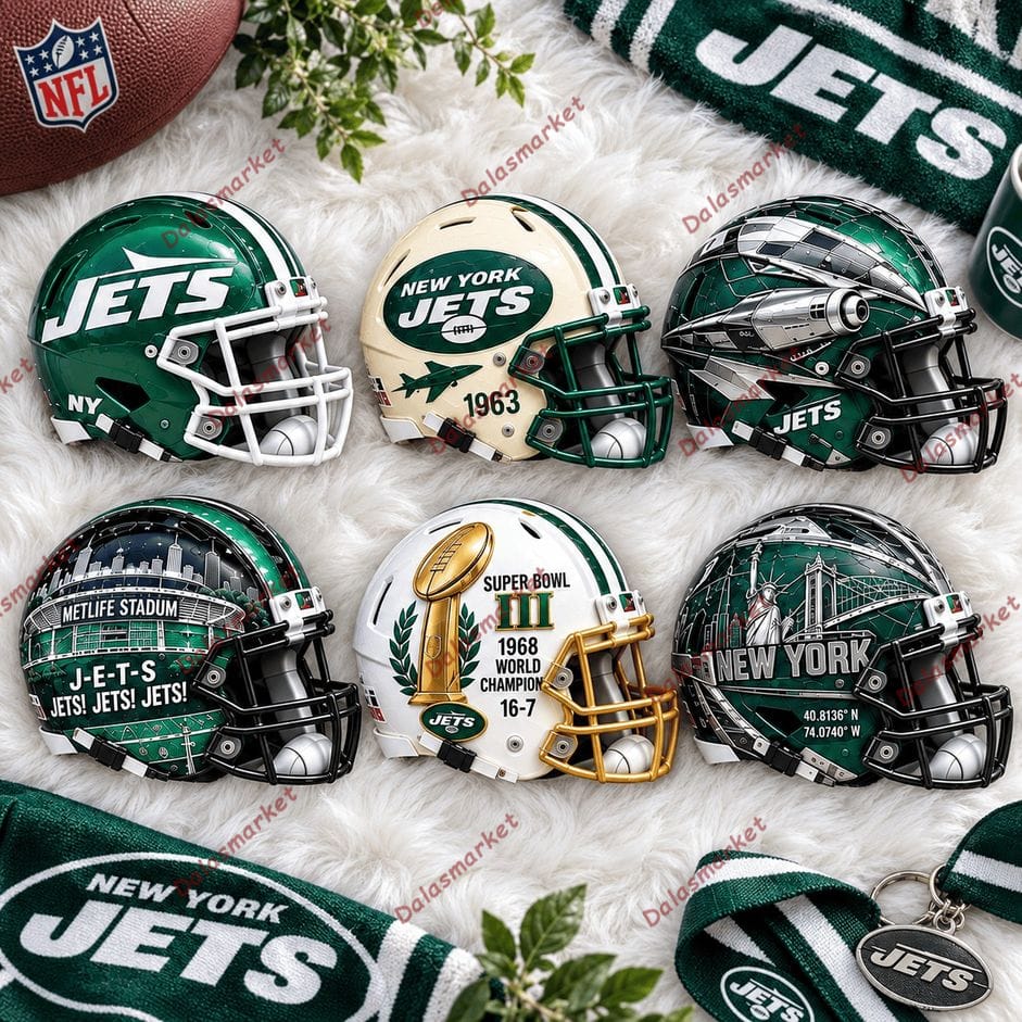 New York Jets Collectible Custom Mini Helmet Set 2