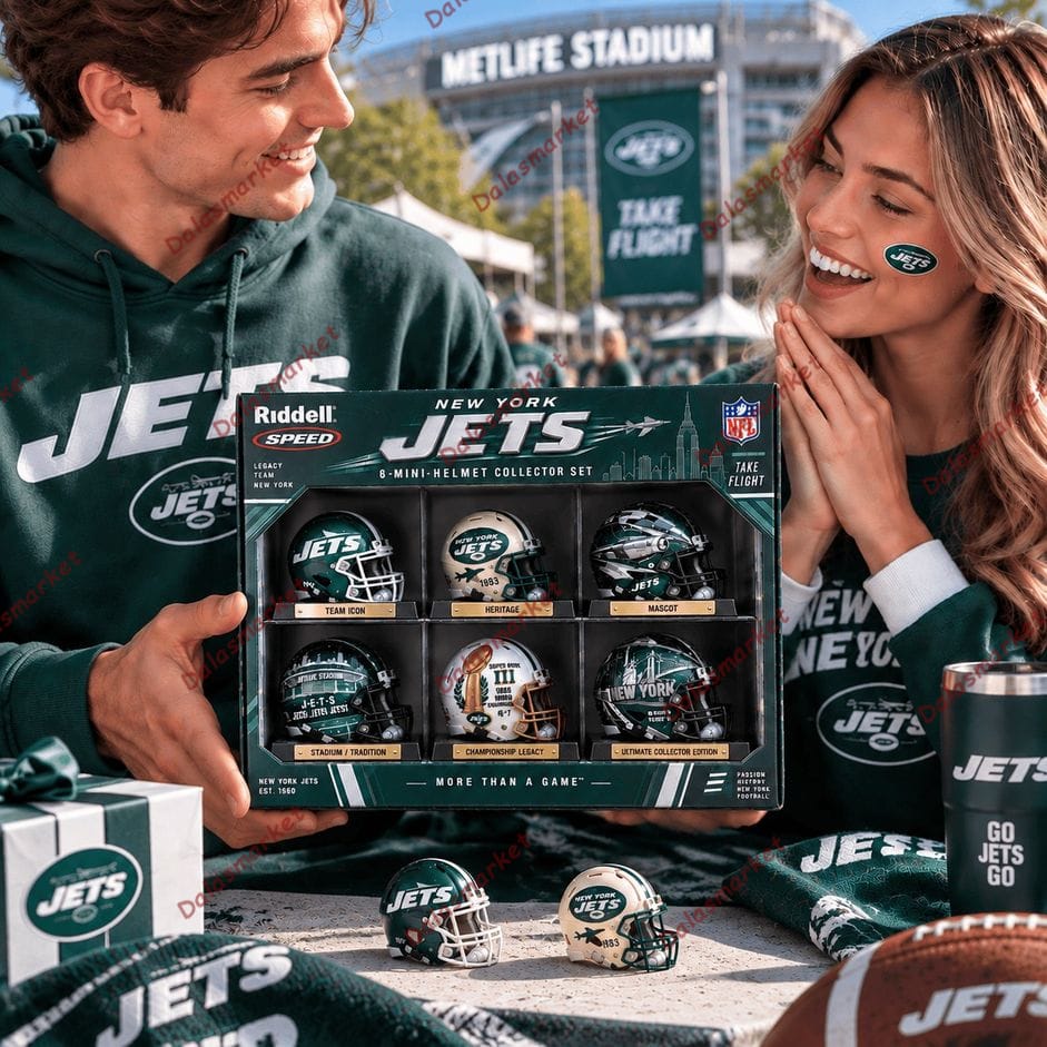 New York Jets Collectible Custom Mini Helmet Set 3