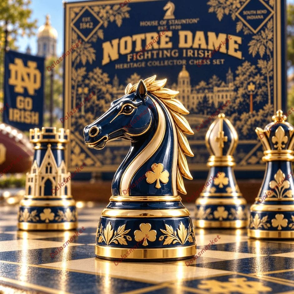 Notre Dame Fighting Irish Heritage Collector Chess Set 2