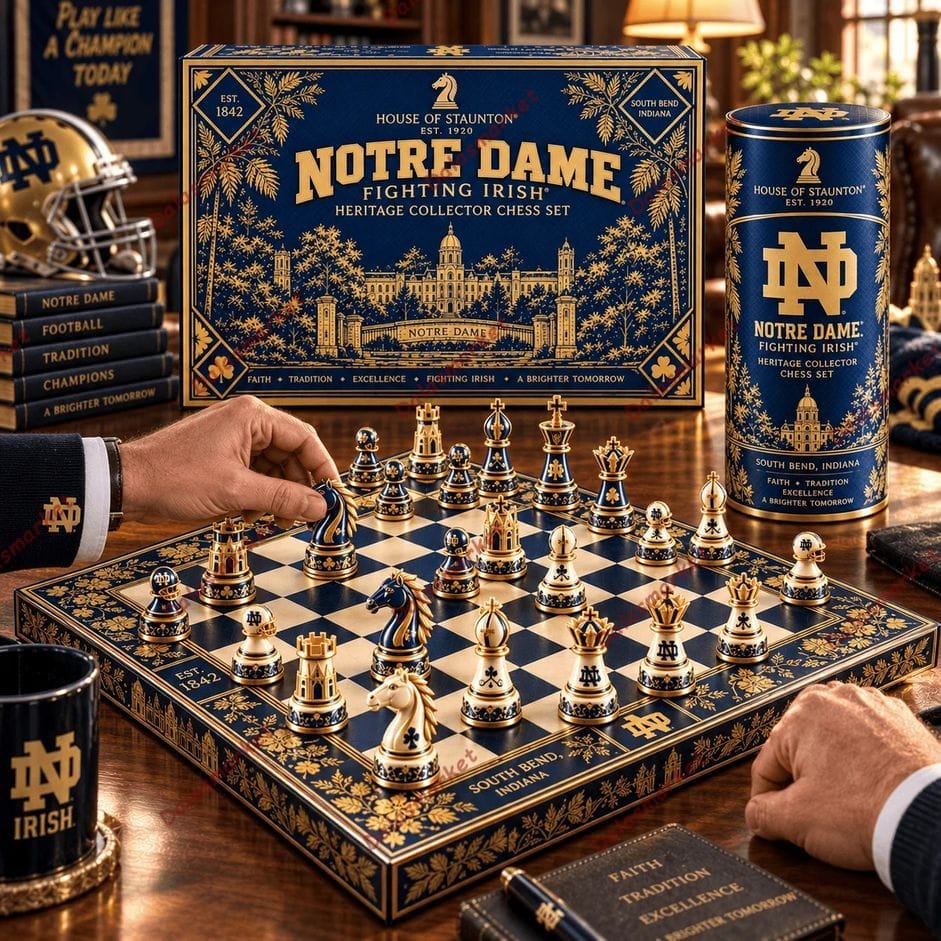 Notre Dame Fighting Irish Heritage Collector Chess Set 3