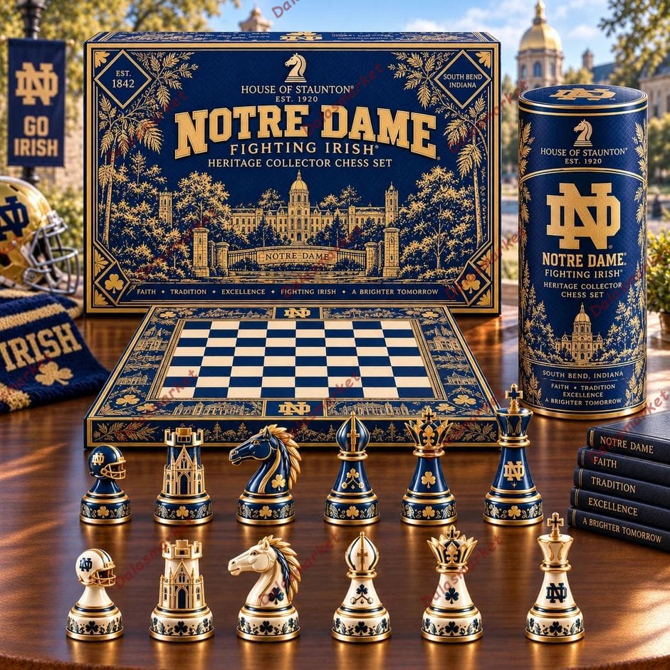 Notre Dame Fighting Irish Heritage Collector Chess Set